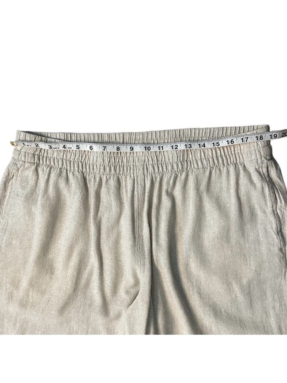 Old Navy High Rise Linen Blend Wide Leg Casual Comfort Waistband Pant Tan Sz XL - Picture 4 of 8